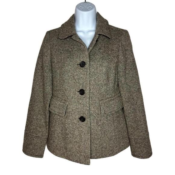 Banana Republic Women's Sz XS Brown Tweed Wool Knit Coat, Lined (1589) - Picture 1 of 7